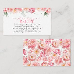 Elegant Rosa Blommigt Grey, ta emot ett recept Tilläggskort