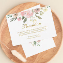 Elegant  Rosa Blommigt Guld bröllopsmottagning