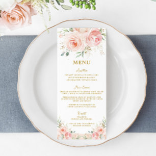 Elegant Rosa Blommigt Guld Möhippa Meny