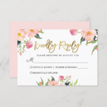 Elegant Rosa Blommigt Guld  