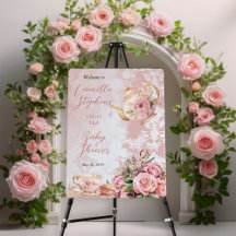 Elegant Rosa Blommigt High Tea Girl Baby Shower