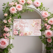 Elegant Rosa Blommigt High Tea Girl Baby Shower