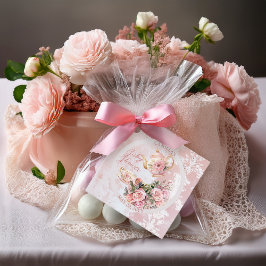 Elegant Rosa Blommigt High Tea Girl Baby Shower Gåvor Etiketter
