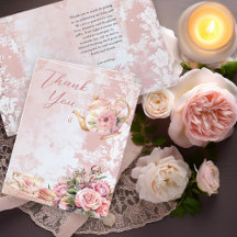 Elegant Rosa Blommigt High Tea Girl Baby Shower