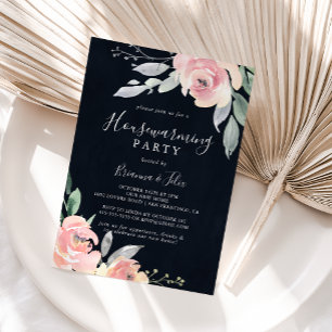 Elegant Rosa  Blommigt Hushållsuppvärmning Party I Inbjudningar