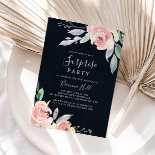 Elegant Rosa Blommigt Inbjudan till Party för öve
