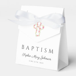 Elegant Rosa Blommigt Kor Baptism Presentaskar