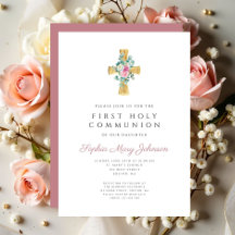 Elegant Rosa Blommigt Kor Första Heligan Kommunisi