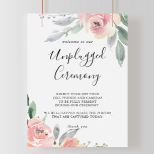 Elegant Rosa Blommigt Låst Ceremonisk signatur Poster