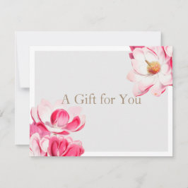 Elegant Rosa Blommigt Magnolia Gift Certificate
