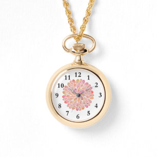 Elegant Rosa Blommigt Mandala Armbandsur