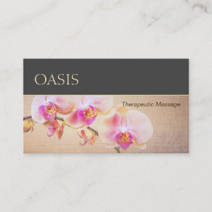 Elegant Rosa Blommigt Massabehandling av orchid Visitkort