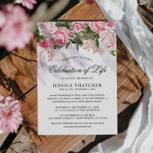 Elegant Rosa Blommigt Memorial | Firande i Life
