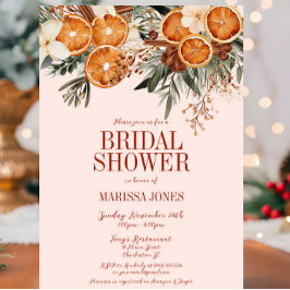 Elegant Rosa Blommigt Möhippa av Citrus  Inbjudningar