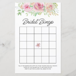 Elegant Rosa Blommigt Möhippa Bingo Game