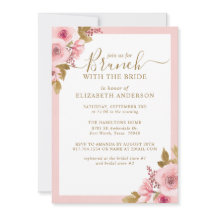 Elegant Rosa Blommigt Möhippa Brunch 