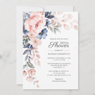 Elegant Rosa Blommigt Möhippa Inbjudningar