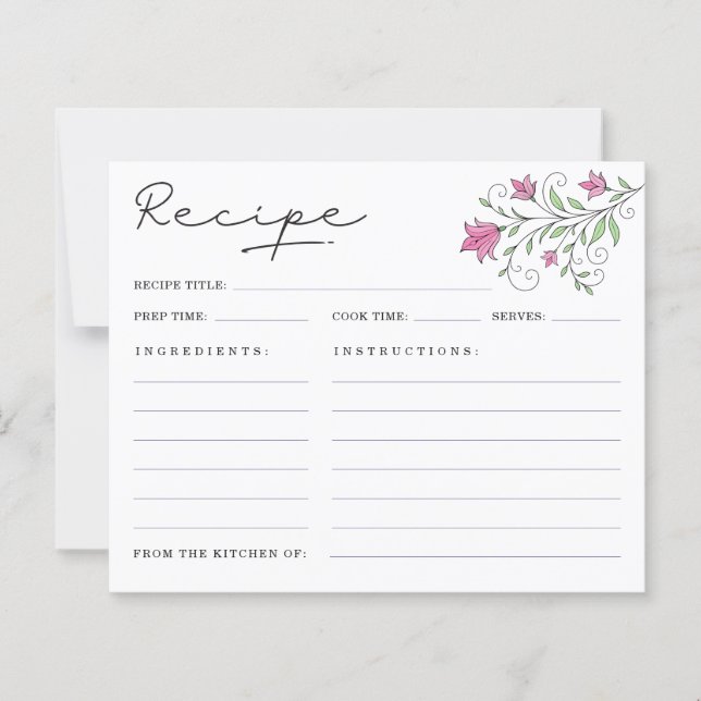 Elegant Rosa Blommigt Möhippa Mottagningskort för  (Framsida)