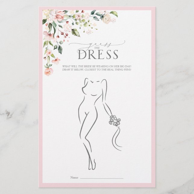 Elegant Rosa Blommigt Möhippa  spel (Framsida)