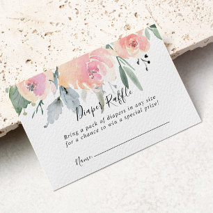 Elegant Rosa  Blommigt Nedgång Raffle Biljett Tilläggskort