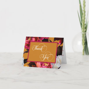 Elegant Rosa Blommigt och Guld Islamiska Bröllopet Tack Kort
