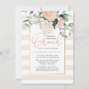 Elegant Rosa Blommigt Par Möhippa Brunch Inbjudningar