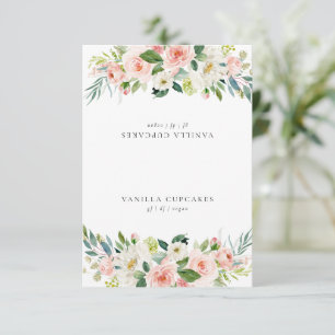 Elegant Rosa Blommigt Party Buffet Food Label Inbjudningar