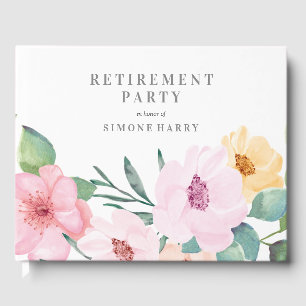 Elegant Rosa Blommigt Pension Party gäst Bok