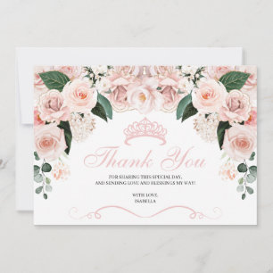 Elegant Rosa Blommigt Quinceanera Tack Kort