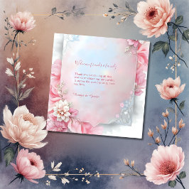 Elegant Rosa Blommigt Ram Mjuk pastellglöd bröllop Gåvor Etiketter