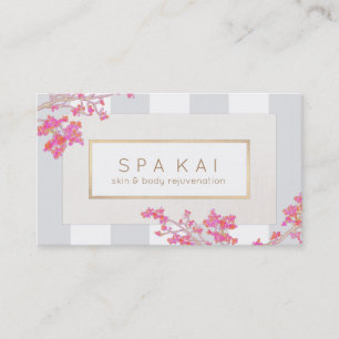 Elegant Rosa Blommigt Rand Beauty Salon and Spa Visitkort
