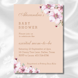 Elegant  Rosa Blommigt Ro Baby Shower för  Inbjudningar