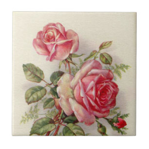 elegant rosa blommigt ro Vintage för hemdekanteri Kakelplatta