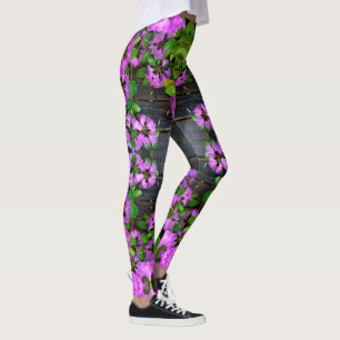 Elegant rosa blommigt rosa azaleas rosa blommor leggings
