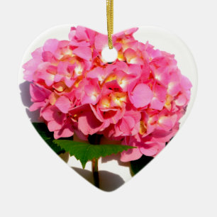 Elegant rosa blommigt rosa Vatten Julgransprydnad Keramik