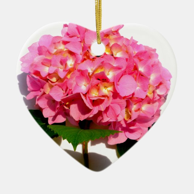 Elegant rosa blommigt rosa Vatten Julgransprydnad Keramik (Framsidan)