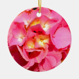 Elegant rosa blommigt rosa Vatten Julgransprydnad Keramik