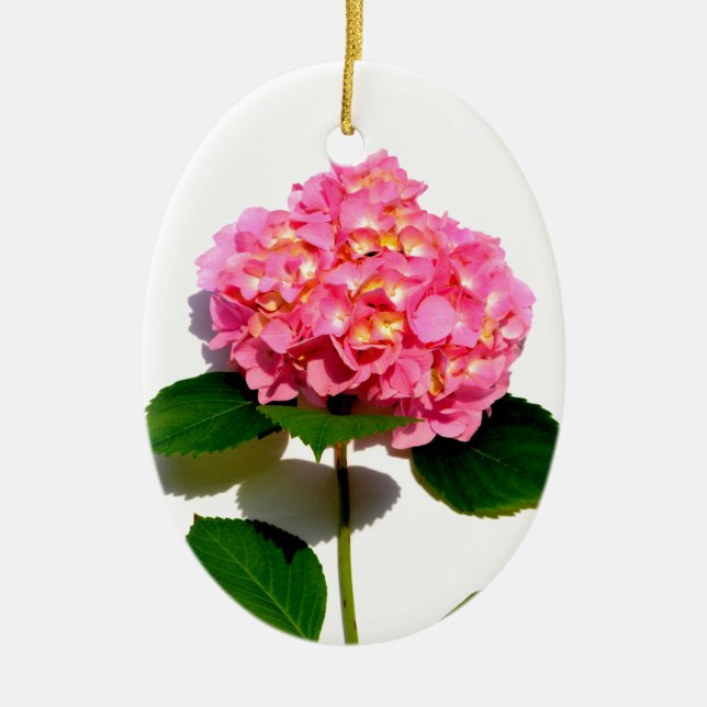 Elegant rosa blommigt rosa Vatten Julgransprydnad Keramik (Framsidan)