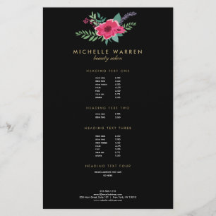 Elegant Rosa Blommigt Salon II Flyer