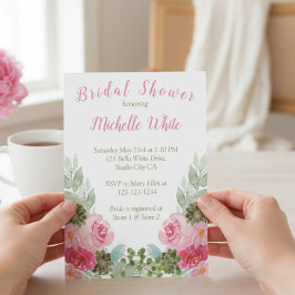 Elegant Rosa Blommigt Vattenfärg