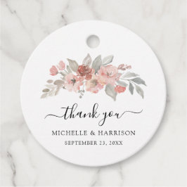 Elegant  Rosa Blommigt VattenfärgsTack Gåvor Etiketter