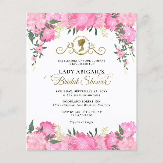 Elegant  Rosa Blommigt Viktoriansk Möhippa (Framsida)