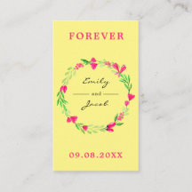 Elegant Rosa Blommigt  WAN Gult Wed Register