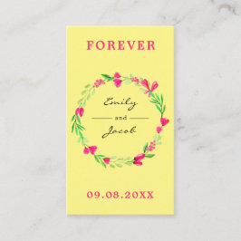 Elegant Rosa Blommigt  WAN Gult Wed Register Tilläggskort