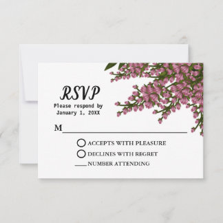 Elegant Rosa Blommigt Watercolor Bröllop Anpassnin OSA Kort