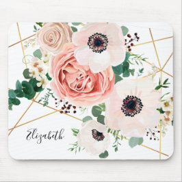 Elegant Rosa Blommigt Watercolor Flowers Botanical Musmatta