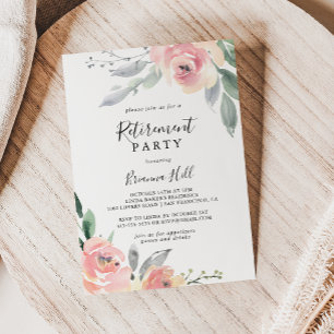 Elegant Rosa Blommigten Pension Party Inbjudningar
