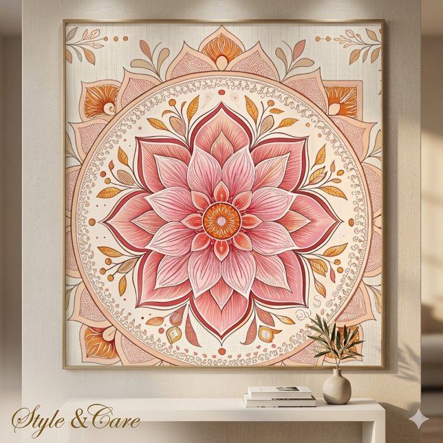 Elegant rosa blommönster affisch Ögonfångande kons (Elegant Pink Floral Pattern Poster Eye Catching Art)
