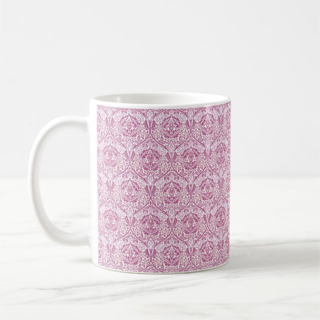 Elegant rosa blommönster kaffemugg (Vänster)