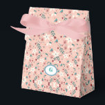 Elegant rosa blommönster presentaskar<br><div class="desc">Mat och dryck Favoritlåda,  Etikett för vattenflaska,  Anpassningsbar Mat och dryck Favoritlåda Etikett för vattenflaska</div>